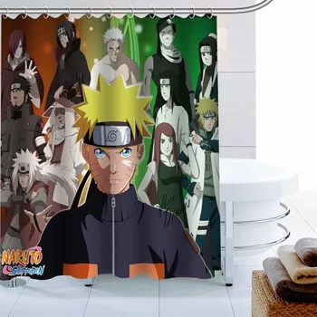 

Modern Naruto Anime Shower Curtain Palm Decor Waterproof Polyester Fabric Bath Curtain 180X180cm Eco-friendly Bathroom Curtain