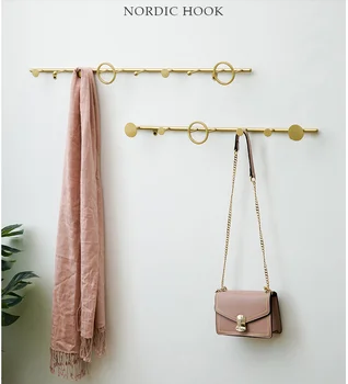 

Nordic Light luxury hook creative wall hanging Hole free clothes wall hook Fitting room coat hanger door hook hanger bathroom
