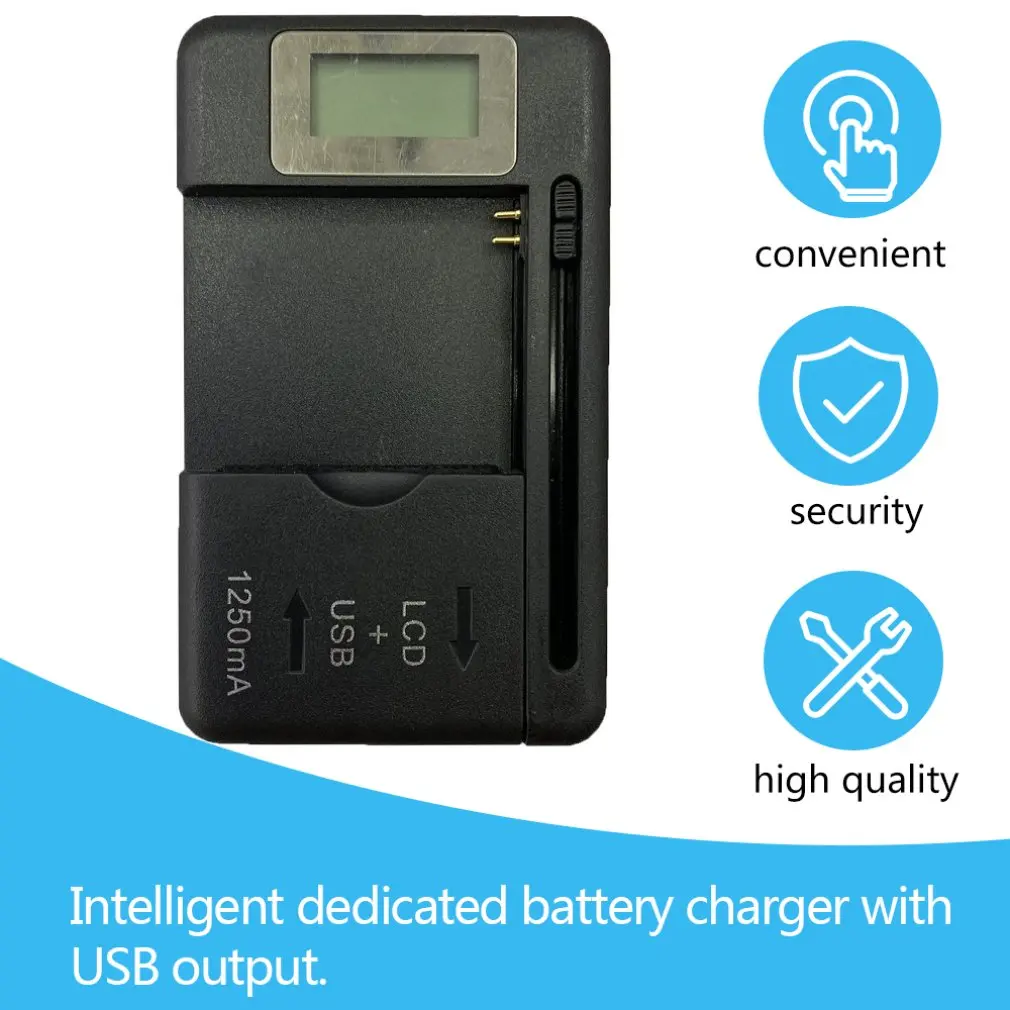 Универсальное зарядное устройство ЖК-экран индикатора для телефонов USB порт US Plug, подходит для многих других перезаряжаемых литий-ионных батарей