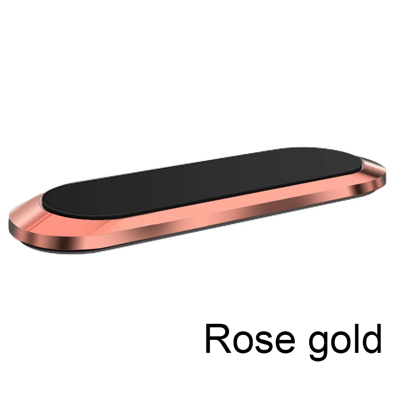Мини магнитный автомобильный держатель для телефона держатель для навигатора в форме полосы для iPhone samsung Xiaomi настенный металлический магнит кронштейн для крепления автомобиля приборной панели - Цвет: Rose gold