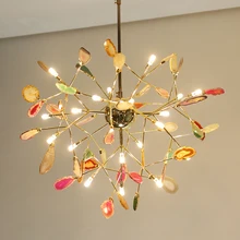 Plafonnier intérieur en Agate et flocons, design moderne, éclairage d'intérieur, luminaire décoratif de plafond, idéal pour un salon, une chambre à coucher ou une cuisine