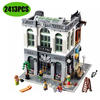 

15001 Brick Bank Creator Series City lepining Street Model 2413pcs Building Blocks Bricks Toys 10251 Gift For Children