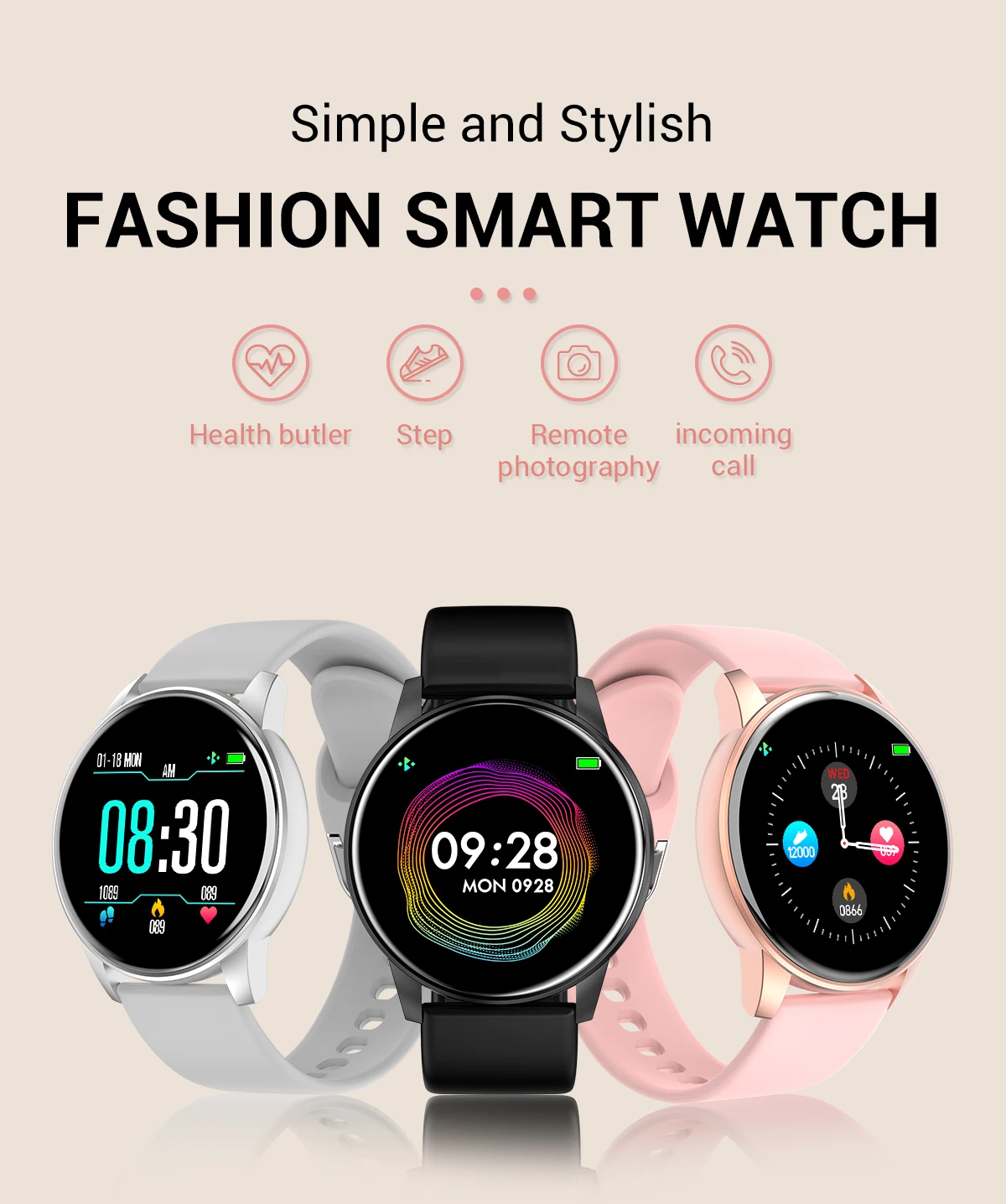 UTELITE для женщин мужчин zl01 Смарт часы фитнес трекер мониторинг сердечного ритма IP67 водонепроницаемый спортивные часы для Xiaomi huawei