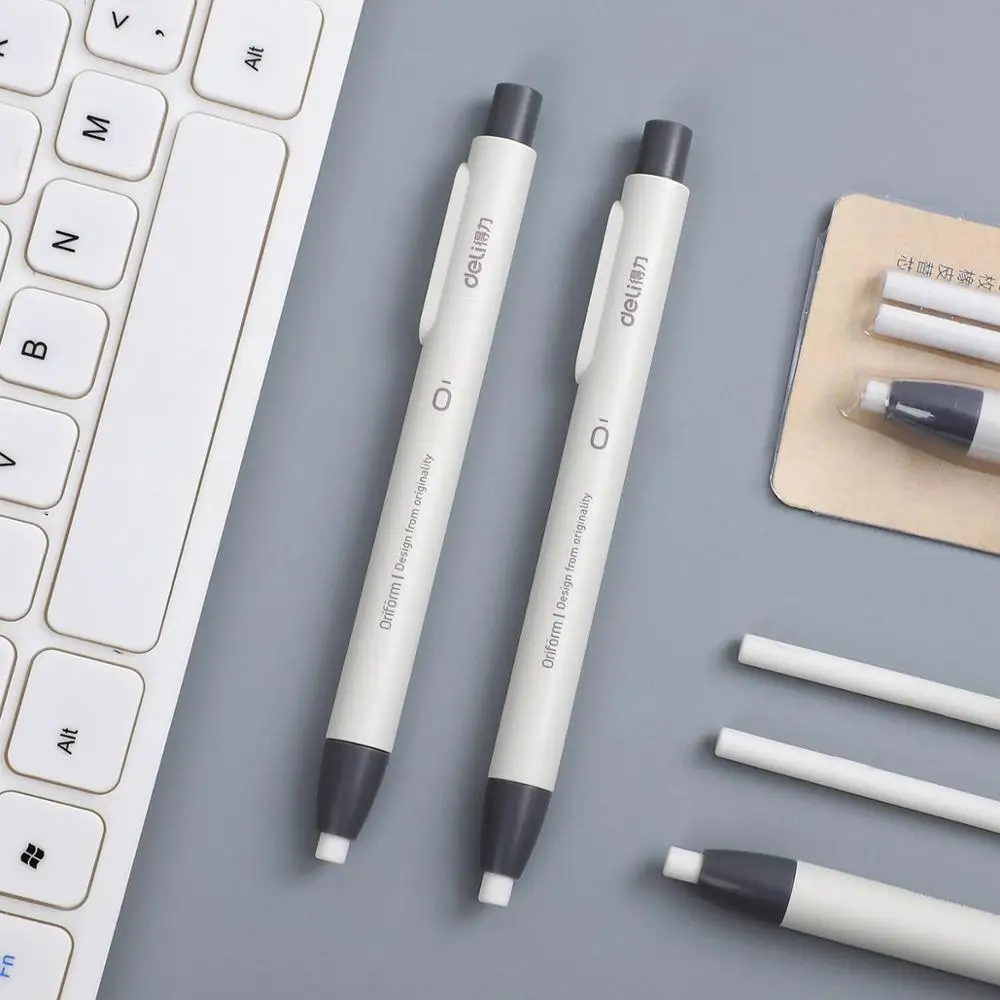 

1set Creative simplicity Easily press Eraser student with stationery retractable Pen shape eraser school supplies kawaii
