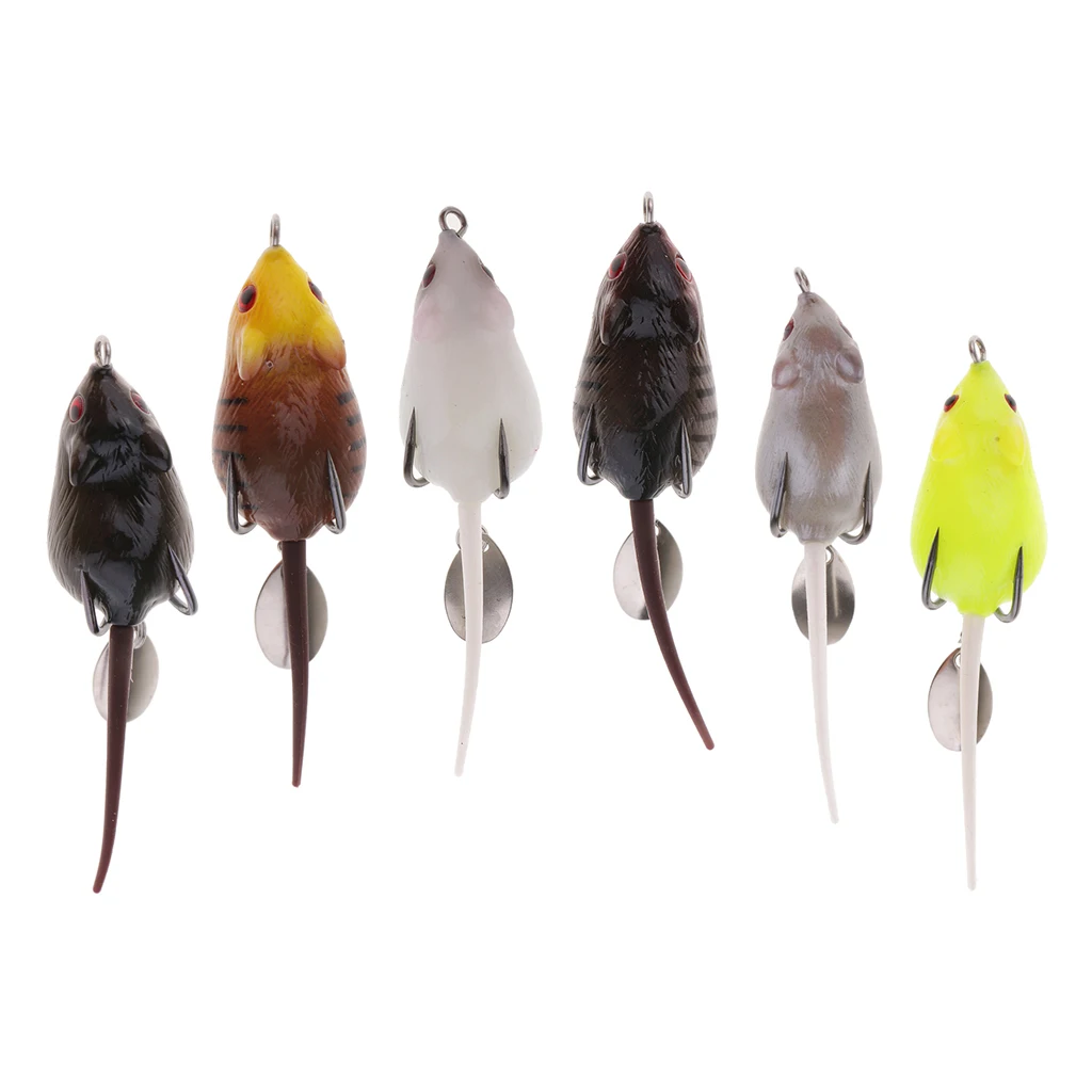 Mice Bait Frog Topwater Rat Lures Artificial Fishing Lure with Double