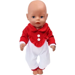 Vêtements de poupées américaines pour garçons et filles, 43 Cm, costume rouge mignon, jouets pour enfants, 18 pouces, cadeau f586 