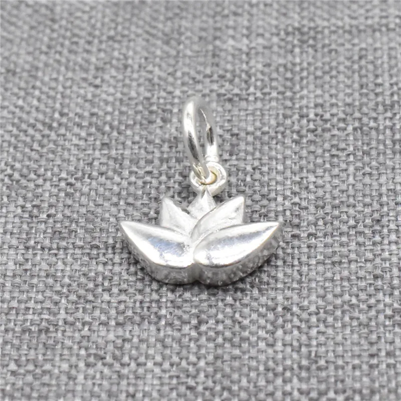 

5pcs of 925 Sterling Silver Small Lotus Flower Charms for Yoga Meditation Bracelet Necklace