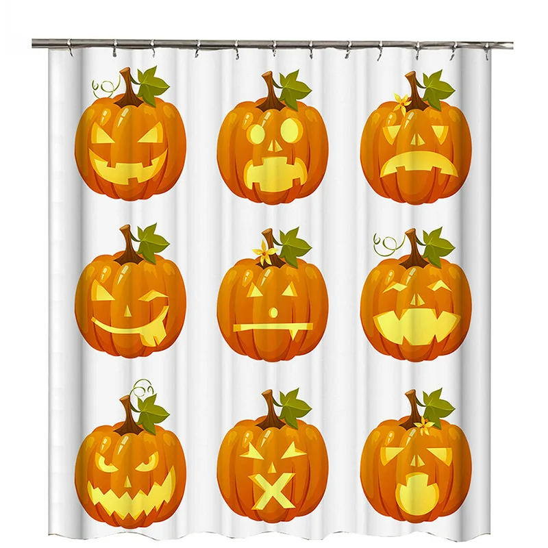 

Хэллоуин занавеска для душа желтая Тыква выражение лица занавеска для ванны Тыква фонарь занавеска для ванной Золотая занавеска для душа