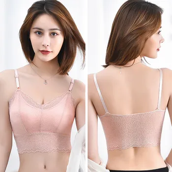 

Sexy Lace bra Deep V Lace Bra Wireless Thin Underwear Sexy Lingerie Soft Push Up Bras For Women Hot#3