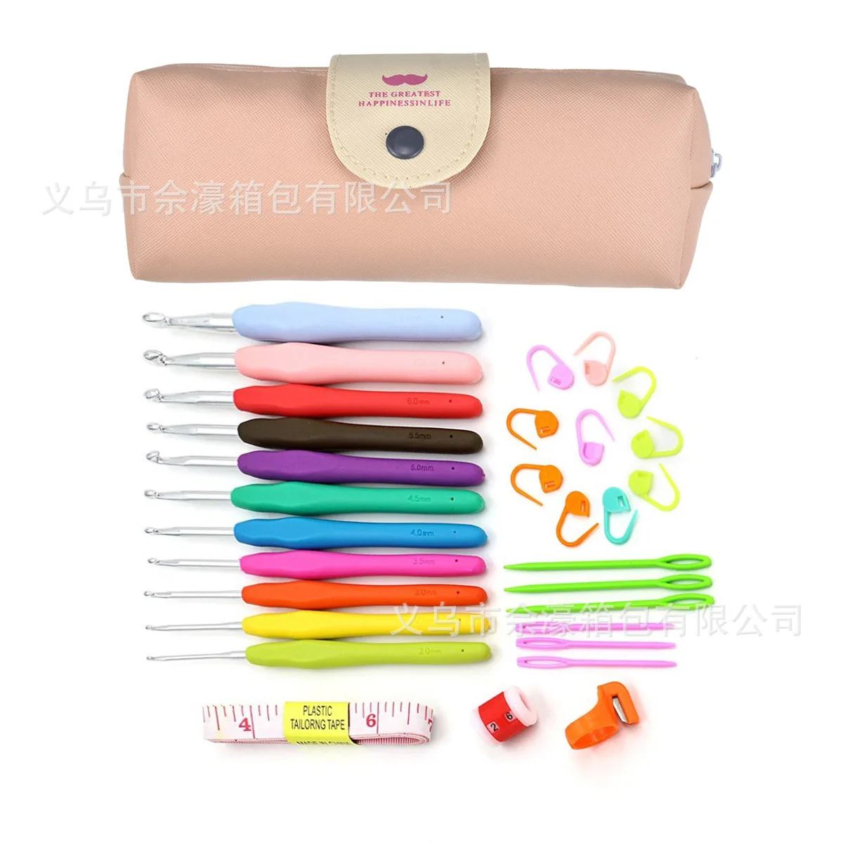 New Products TPR Soft Handle Crochet Hook Set Handmade DIY with Weaving Tool Accessories Mark Buckle 31 Pieces