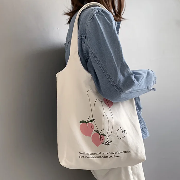 Женская Студенческая сумка на плечо с фруктовым принтом, холст для мобильного телефона, ключей, путешествий, K-BEST