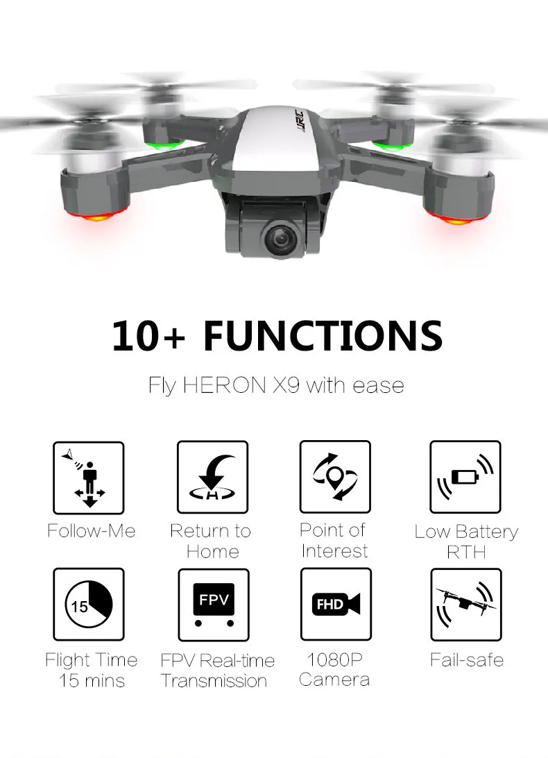 JJR/C X9 Heron 2K HD камера RTF Квадрокоптер бесщеточный gps 5G Wifi 2,4G FPV Дрон jjrc