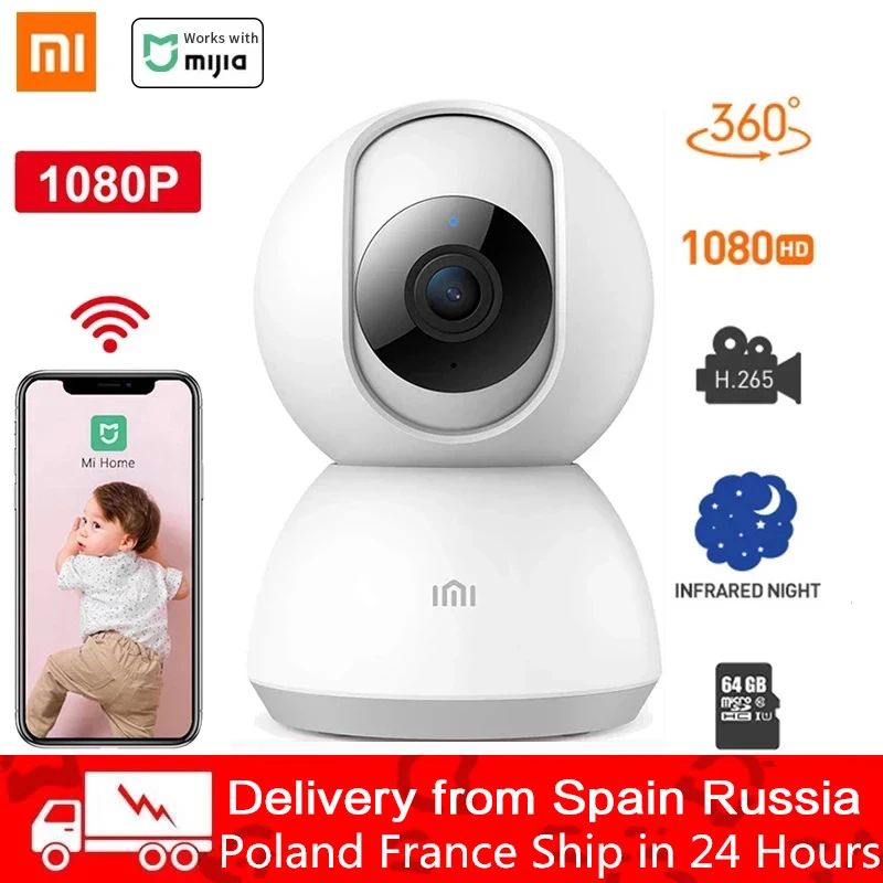 Xiaomi Mijia Smart Camera Wireless 1080P HD WiFi Night Vision 360 Angle Video Action IP Cam Baby Security Monitor For MiHome App