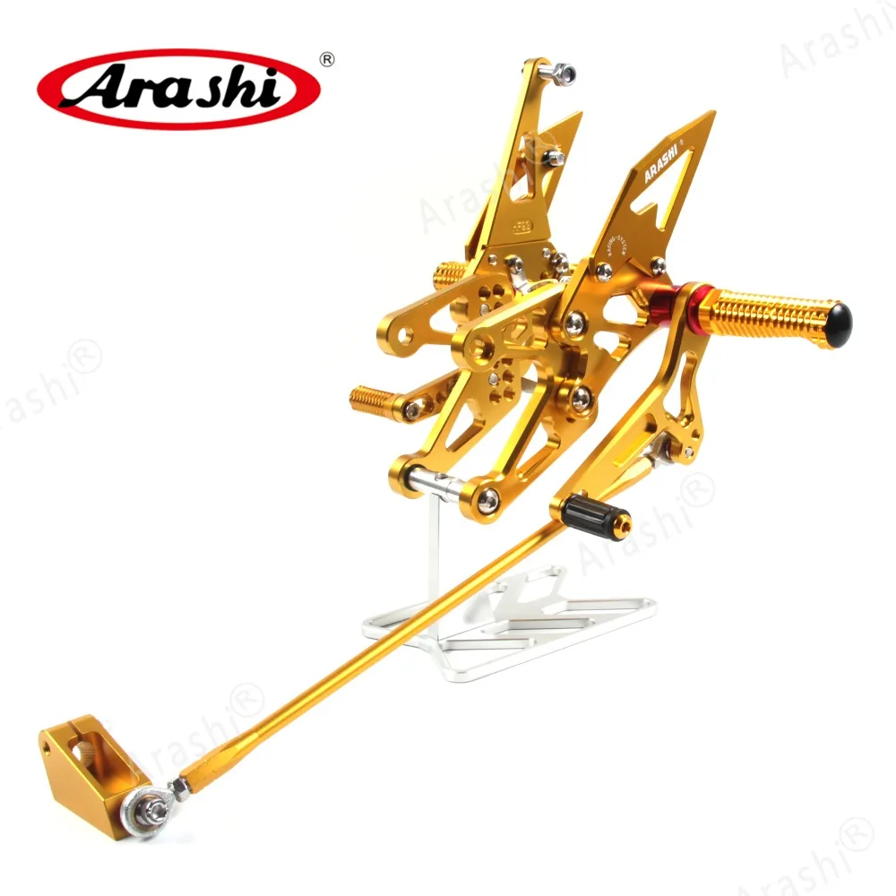 Arashi для YAMAHA YZF R1 2007 2008 ЧПУ Регулируемые подножки для ног Rider задние наборы Rearset Подножка для ног алюминий золото