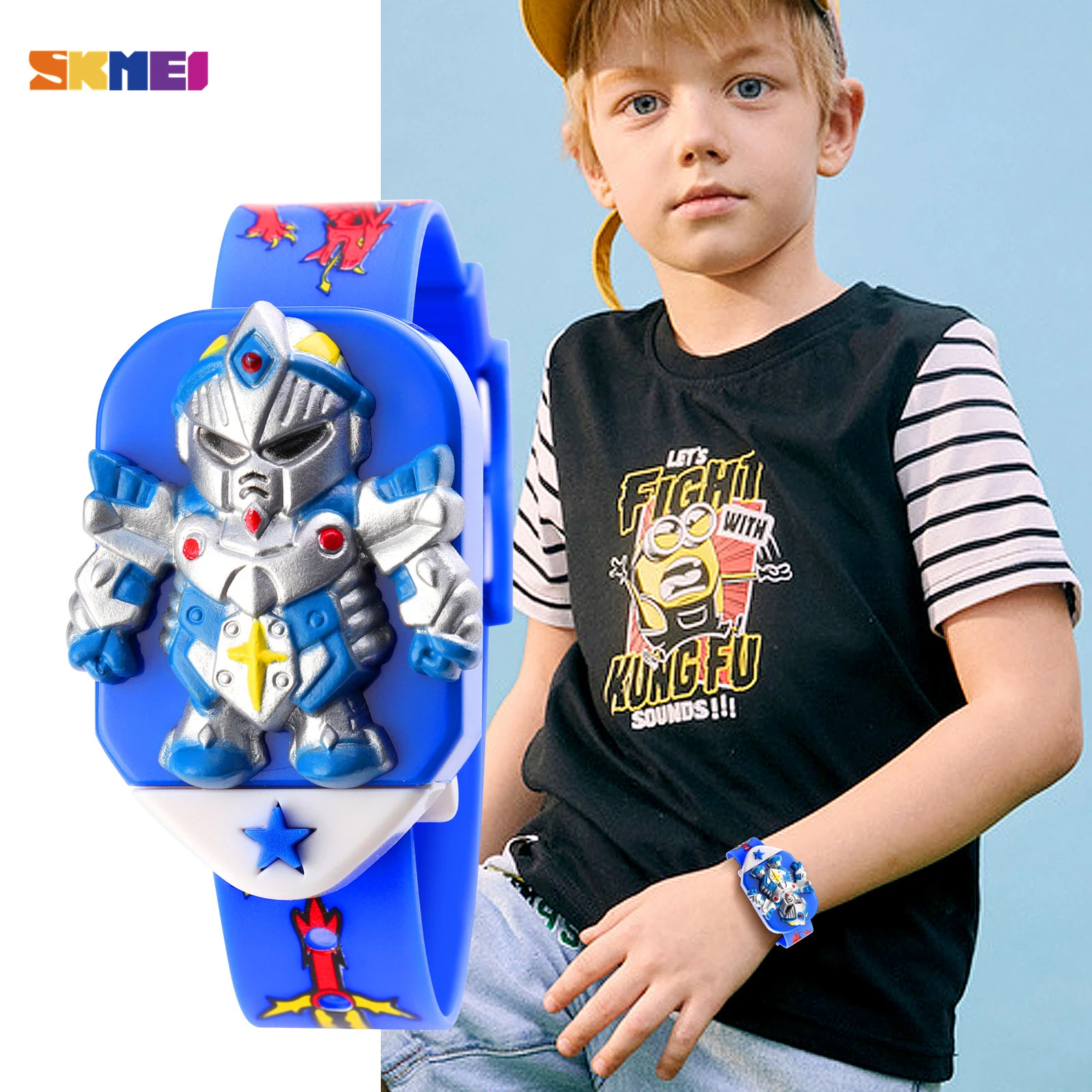 Skmeiアニメロボット興味深い漫画の子供のデジタルスポーツ腕時計少年少女のためのレロジオinfantil Aliexpress Watches