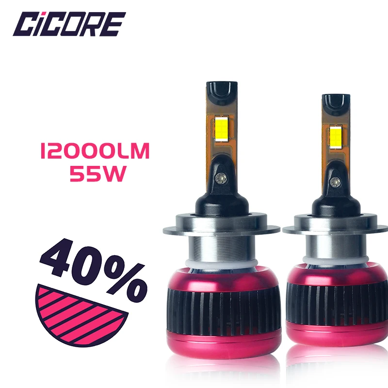 

Cicore Car Lights LED H7 5400LM H11 LED For Headlight Bulbs H4 H1 H8 H9 9005 9006 HB3 HB4 Turbo H7 LED Bulb 12V NEW TOP