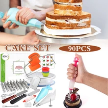 Набор из 90 предметов для украшения торта, пластиковый инструмент для выпечки, самодельная форма для торта, аксессуары для кухонных принадлежностей