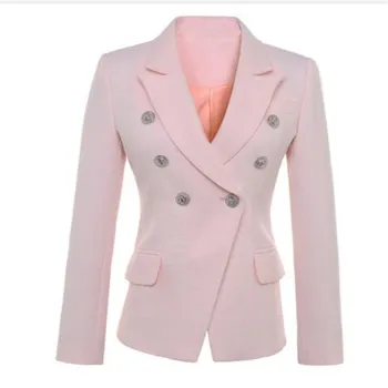 

HIGH QUALITY New Fashion 2018 Runway Designer Blazer Jacket Women's Lion Buttons Double Breasted Blazer Jacket Plus size S-XXXL