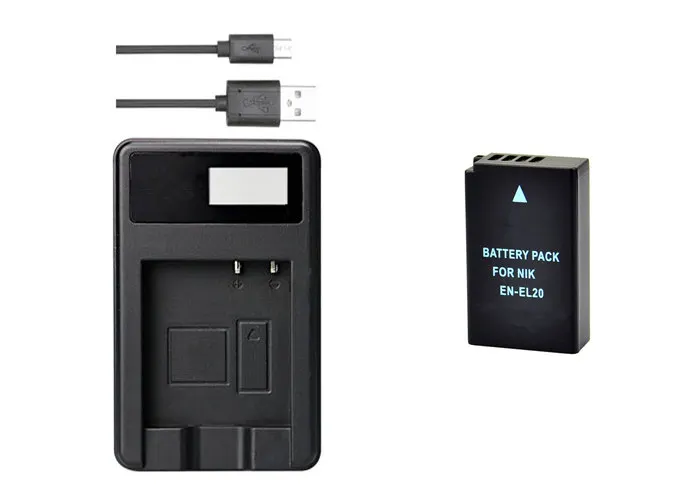Black EN-EL20 аккумулятор камеры ENEL20 EL20+ зарядное устройство USB для Nikon 1 AW1, 1 J1, J2, J3, S1, 1 V3 и COOLPIX A - Color: Black