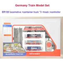 Германия модель поезда набор BR189 локомотив+ контейнер вагон* 3+ трек+ контроллер Хо пропорции 97908 подарок на день рождения