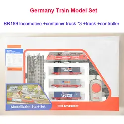 Модель поезда набор BR189 локомотив + контейнер вагон * 3 + трек + контроллер Хо пропорции 97908 подарок на день рождения