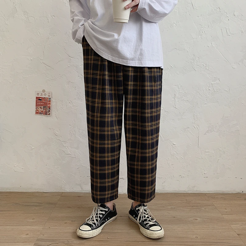 plaid pants in store