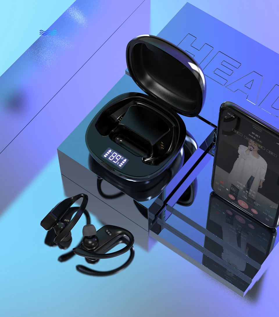 TWS 5 0 bluetooth настоящая беспроводная гарнитура крючок для гарнитуры спортивная