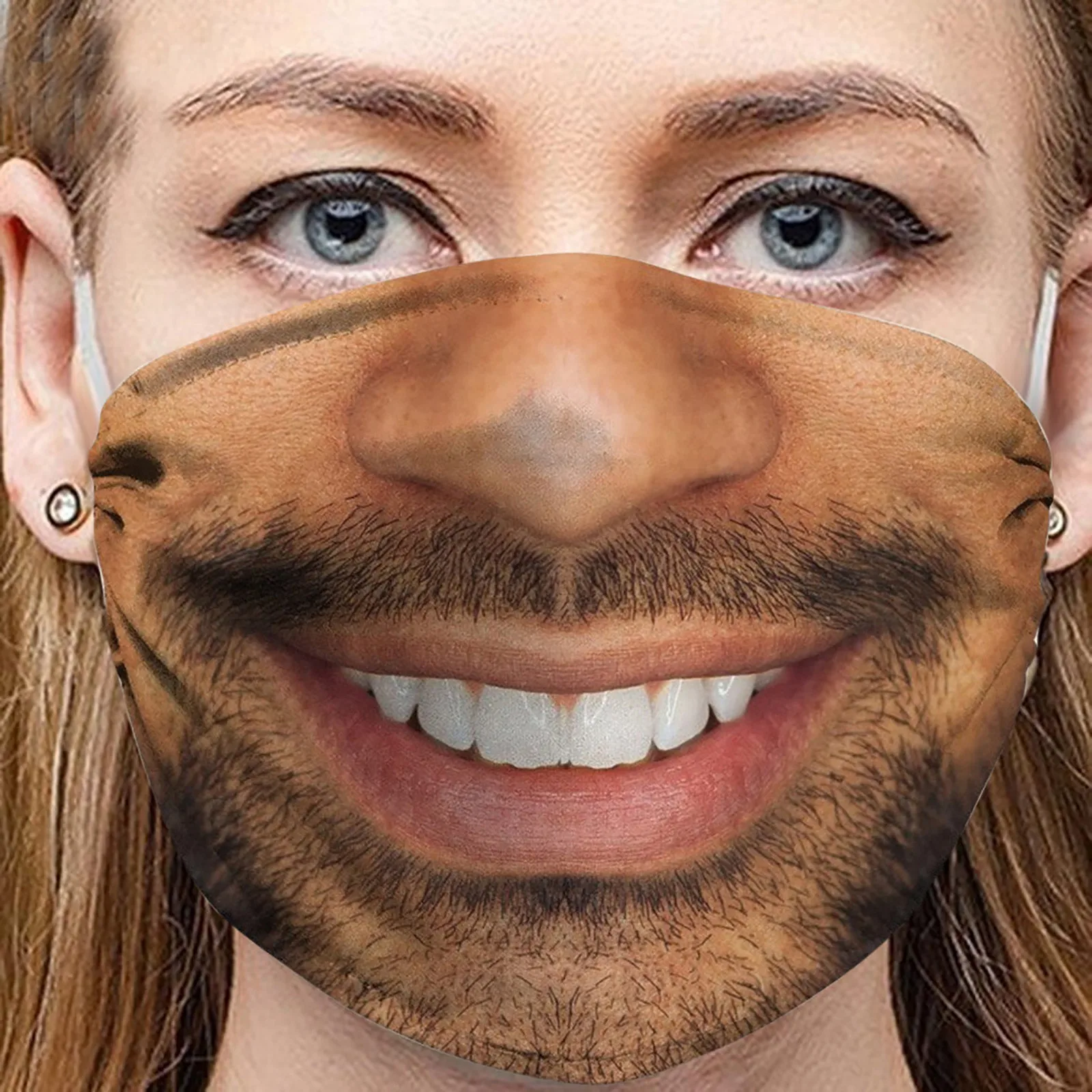 3D Funny Mask Hot Fashion Funny Face Masks Washable Reusable Cotton Maske Cosplay Mascarillas Headband Masques Cubrebocas
