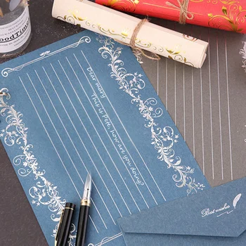 

3 Sets Gold Stamping Retro Printed Durable Stationery Paper Letter Paper Writing Paper Note Paper for Women Children