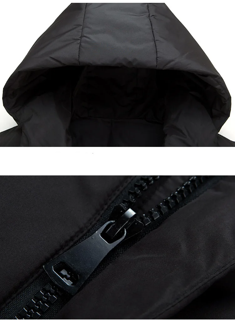Зимний мужской пуховик Сверхлегкий утиный пух теплое пальто черная длинная толстая куртка с капюшоном Мужская ветрозащитная парка