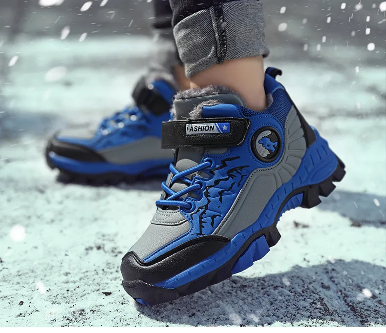 PINSEN 2019 Winter Kids Sneakers boys Outdoor Shoes Hiking Shoes children Shoes Boy Rubber Sole Non-slip Warm Sports Shoes (10)