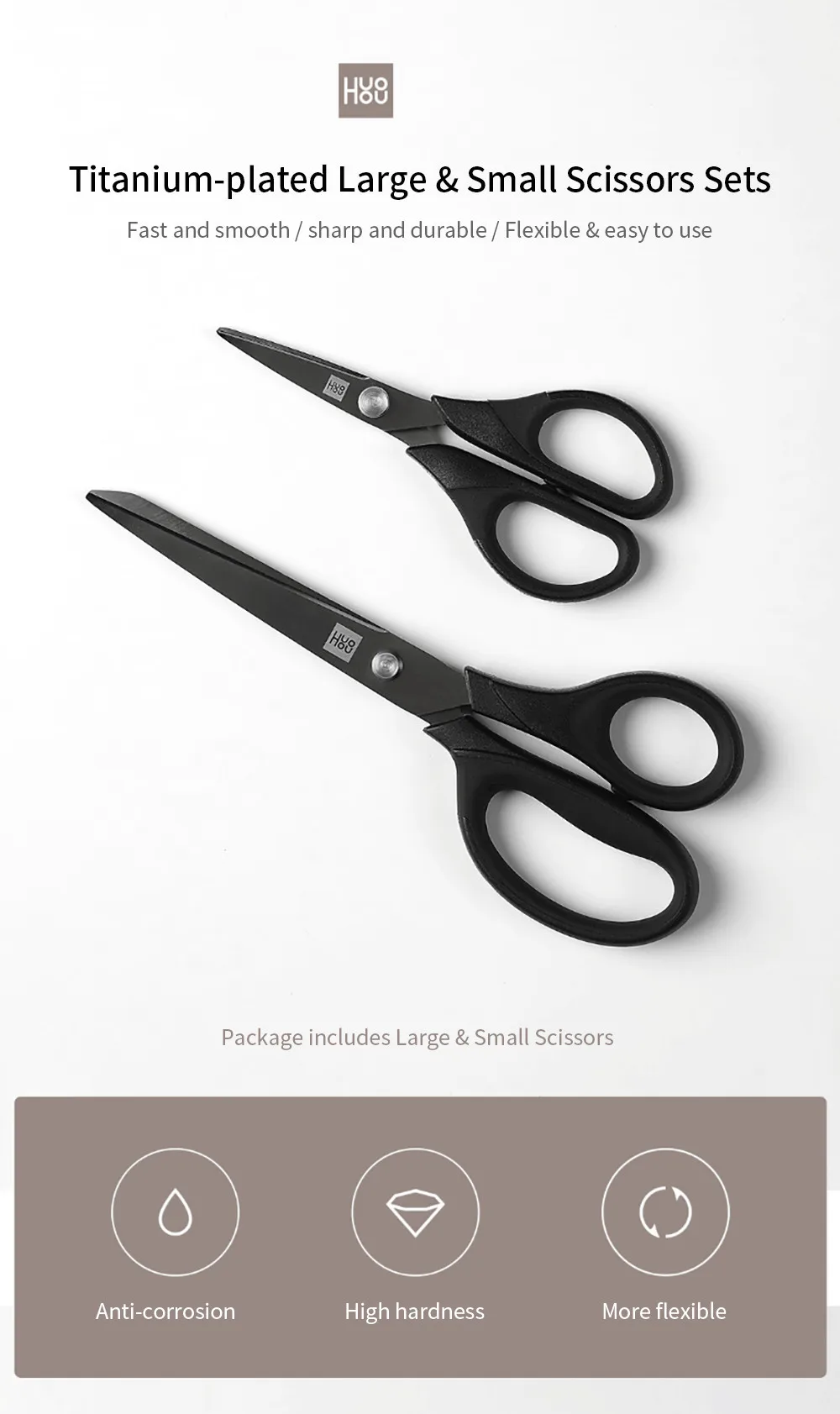 Original Huohou Scissors Knife Kitchen Scissors Flexible Rust Prevention For Xiaomi Smart Home Kit (4)
