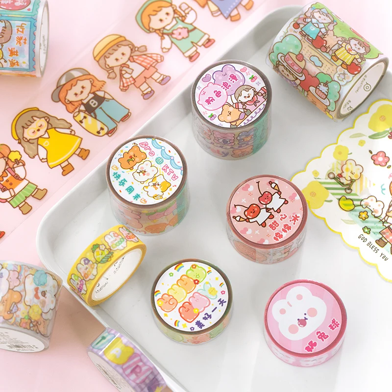 Kawaii Sweet Warehouse-Cinta adhesiva decorativa, pegatina de colección de recortes, papelería japonesa
