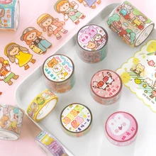 Cinta adhesiva decorativa Kawaii de la serie Sweet Warehouse, cinta adhesiva de oso para chica, etiqueta adhesiva para álbum de recortes Diy, papelería japonesa