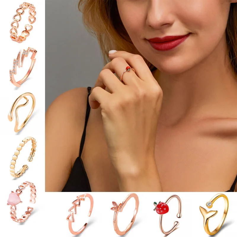 Ring Set Gold Color Rings Couples Rings Stainless Steel Ring Tibetan Silver Rings Signet Ring Finger Watch Ring Finger Ring Gold Color Ring Chain Ring Half Face Ring Amethyst Zirconia Ring Silver Ring Opening Ring Adjustable Rings Zircon Crystal Ring Wedding Rings Moissanite Diamond Ring Color Change Ring Wedding Ring Ceramic Ring Animal Ring Jewelry Accessories Fashion DNA Chemistry Molecule Open Rings For Women Men Simple Style Rose Silver Color Finger Jewelry Party Gifts