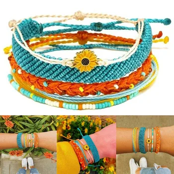 

5 PCS Fashion Bracelet Wax Line Twisted Handmade Wrist Band All-Match Bracelets for Women Men Kids YJS Dropship