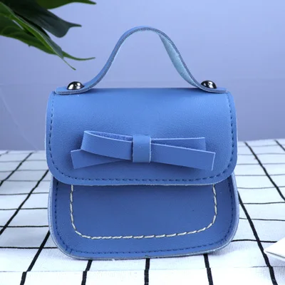 LightBlue Модный детский кошелек из искусственной кожи, Милая Мини Сумочка с милым бантом, милая сумка через плечо, кошелек для девочек - Цвет: LightBlue