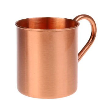 

Straight Smooth Solid Pure Copper Beer Mug Ice Cold Tea Juice Coffee Cup 12 oz 100% Drink Cup & Handle