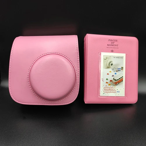 Тот же дизайн альбом и pu кожаный чехол в паре для Fujifilm Instax Mini 9 8+ камера для Fujifilm Instax минипленки - Цвет: Rose red