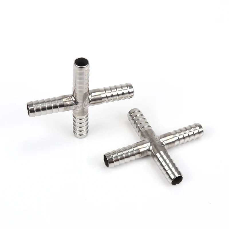 Y Shape U Shape T Cross Hose Barb Stainless Steel 1/4" 7mm Barb Fitting 3 Way Tee Barbed Co2 Hose Splicer Homebrew beer hose connector