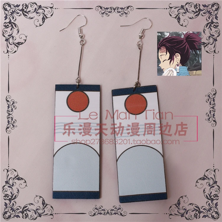 

Anime Kamado Tanjirou Earing Demon Slayer Kimetsu no Yaiba Acrylic Earrings Cosplay Prop