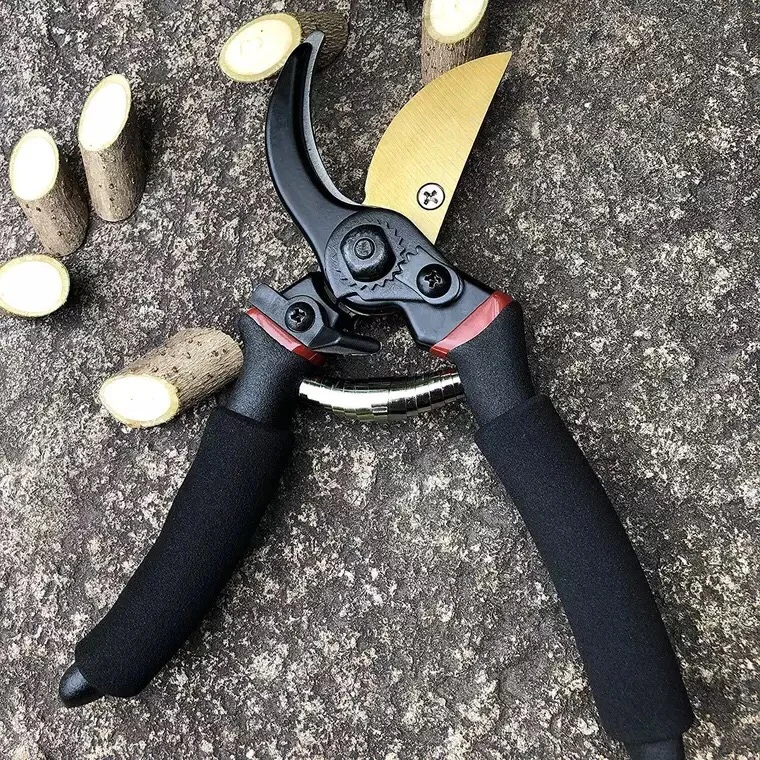 8" Professional Titanium Bypass Pruning Shears Heavy Duty Hand Pruners Clippers Gardening Tools