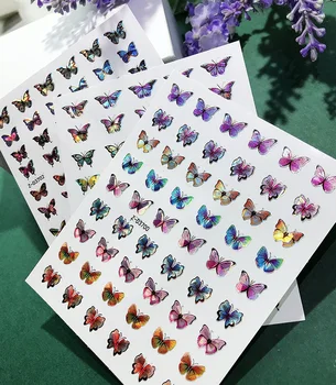 

2020 Z-D Serise Colorful 3D Butterfly 18 Styles Holographic Butterfly Nail Art Transfer Sticker Colorful Laser Sticker