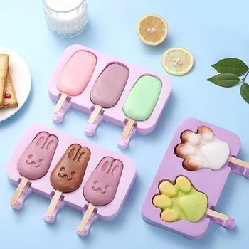 

New Silicone Ice Cream Mold Popsicle Molds DIY Homemade Cartoon Ice Cream Popsicle Ice Pop Maker Mould