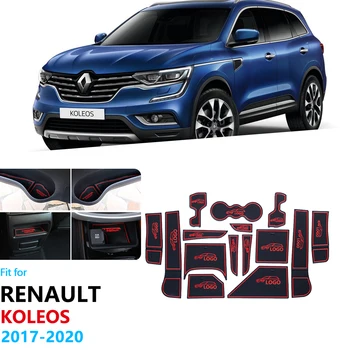 

for Renault Koleos 2017 2018 2019 2020 Samsung QM6 MK2 Anti-Slip Gate Slot Pad Rubber Cup Mat Coaster Accessories Car Stickers