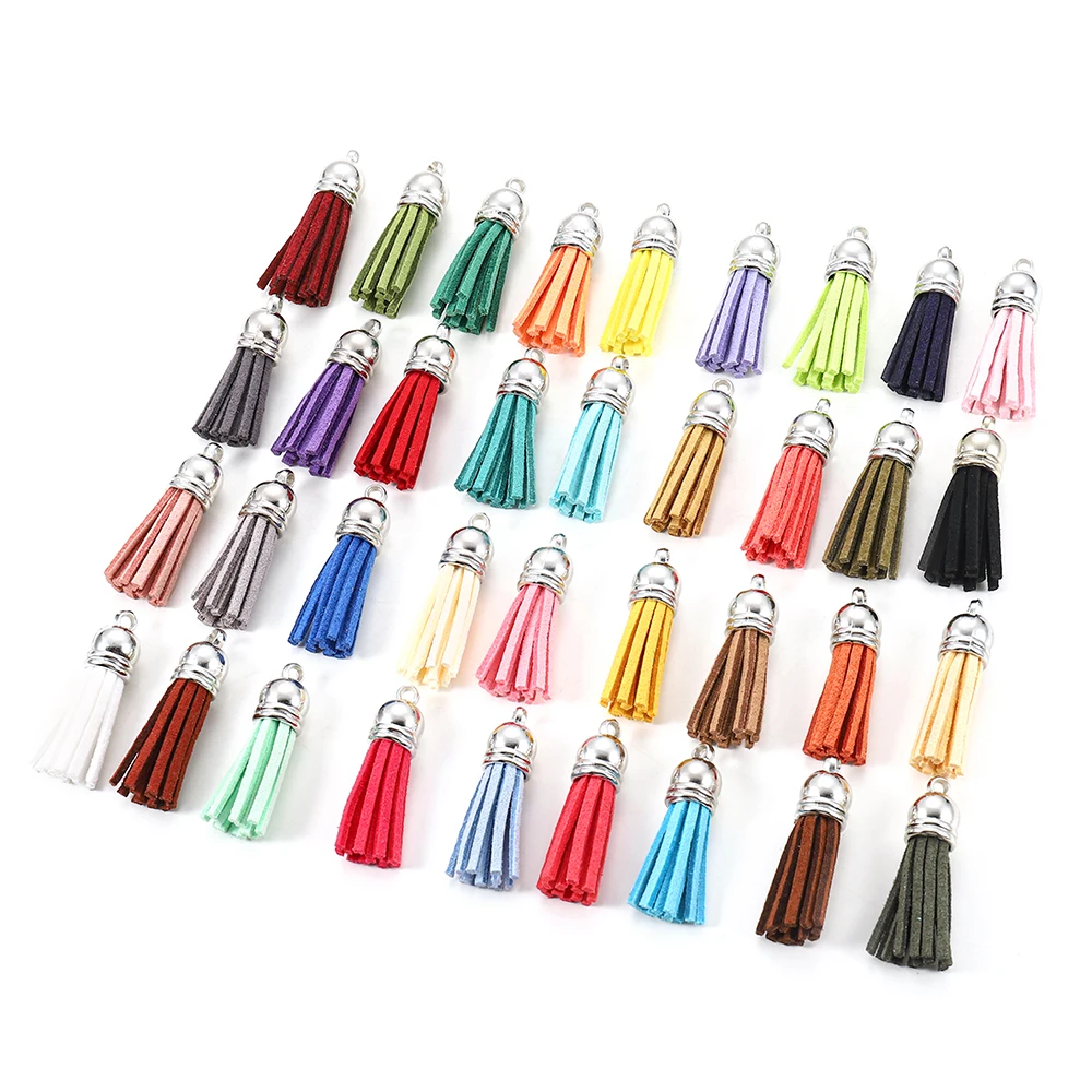 20-60pcs/lot 38mm Tassel Vintage Leather Tassels Fringe for Purl Macrame Pendant For DIY Jewelry Making Supplies Accessories