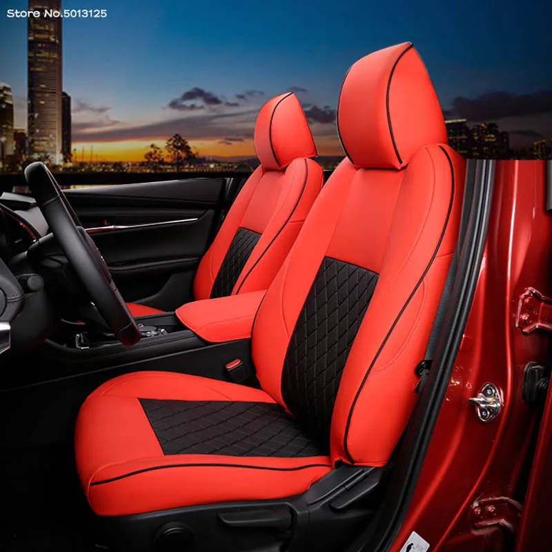 

for Mazda 3 Axela 2019 2020 Full Surround Seat Cushion Leather Seat Cover Front Rear Row Four Seasons Leather Cover Mat