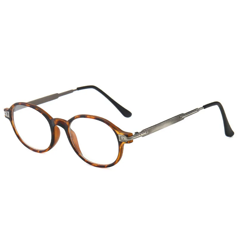 Ahora Anti Blue Light Reading Small Frame Round Presbyopia Glasses Eyewear For Men Women Hyperopia Eyeglasses With Diopters - Цвет оправы: leopard