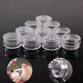 

50pcs Empty Plastic Travel Cosmetic Jars Bottles Makeup Container Round Vials Nail Art Face Cream Sample Pots Perfume Gel Boxes