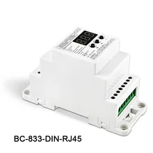 BC-833-DIN-RJ45 din-рейку DC12-24V вход 8A* 3CH выход, 3CH постоянное напряжение DMX512/1990 Декодер контроллер для светодиодной ленты, лампы